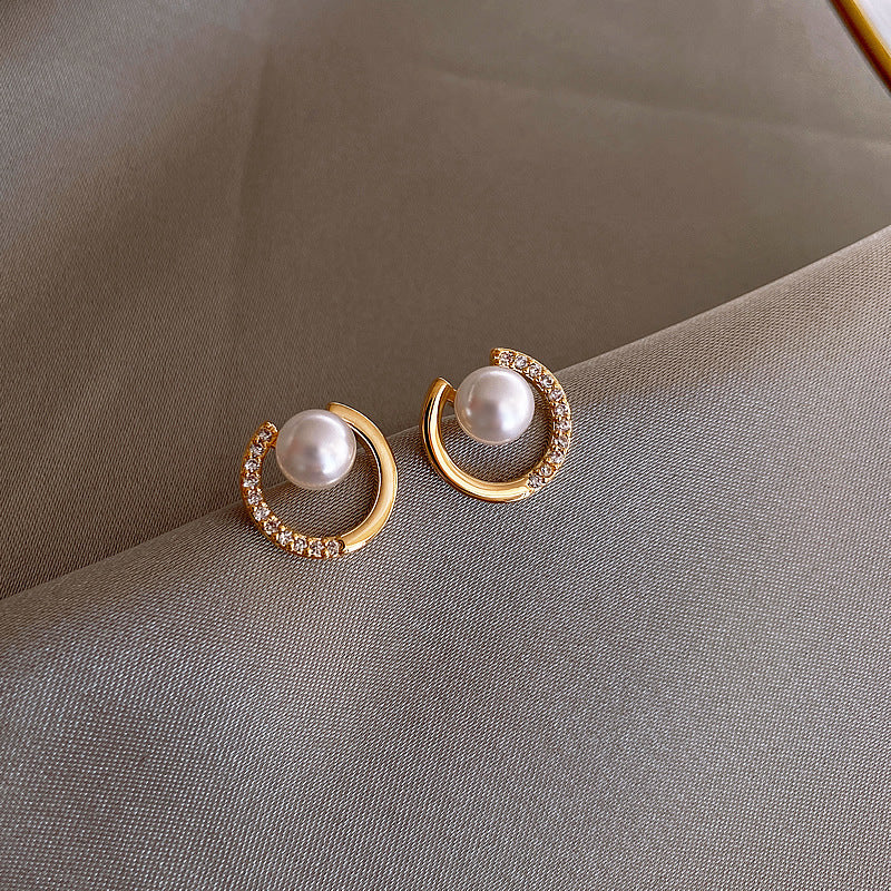 S925 Silver Needle Earrings Women's New Trendy Versatile Temperament Earrings Internet Celebrities Korean Ins Simple Personality Earrings Earrings