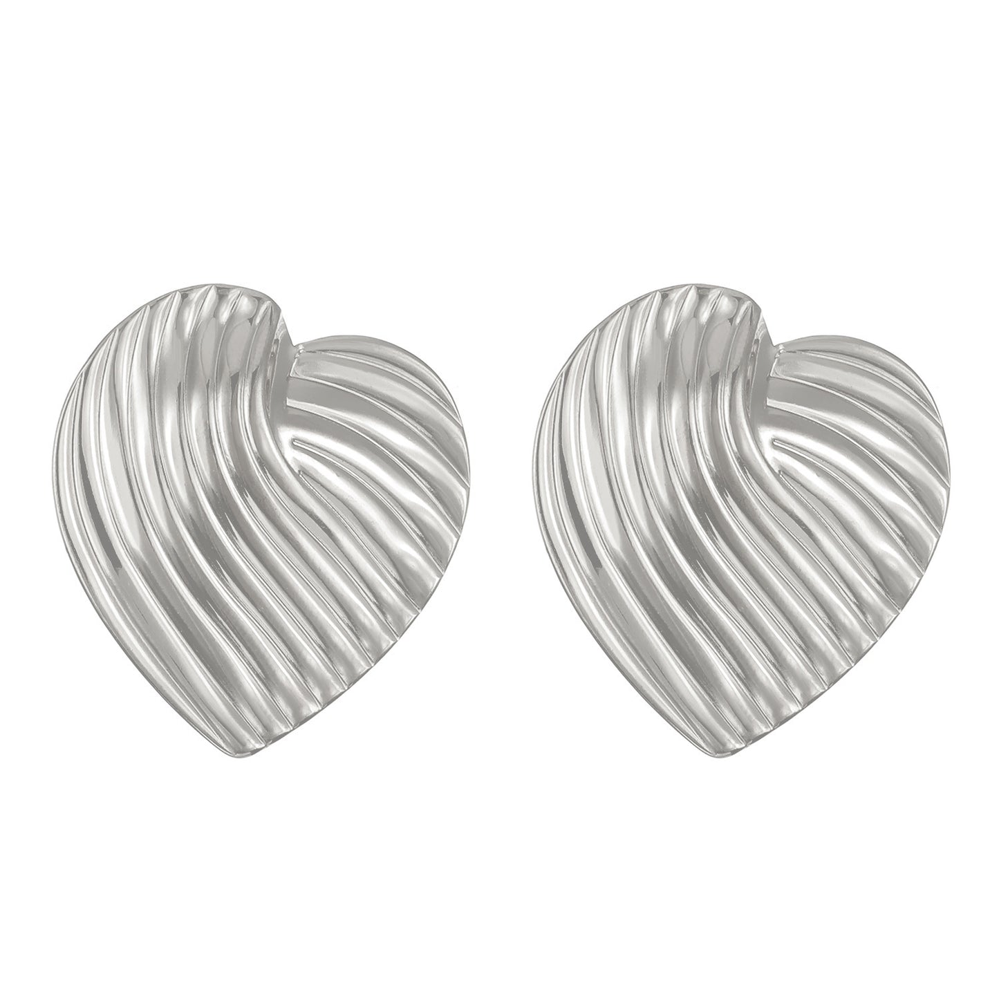 Titanium Steel Pleated Geometric Earrings Women's New Irregular Round Square Love Stud Earrings Medieval Earrings Tide