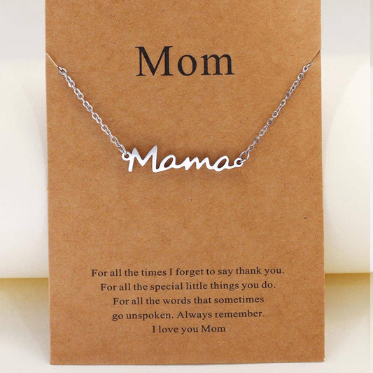 New Hot-selling Simple and Fashionable MAMA Mother's Day Necklace Jewelry Wholesale for Men's and Women's Jewelry (with Cards)