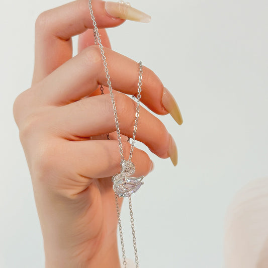 Summer Silver Titanium Steel Non-fading Necklace Women's Fashion Light Luxury Pendant Girls Necklace