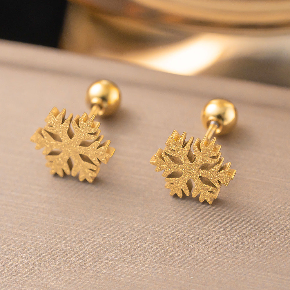 Simple 18k Gold-plated Stainless Steel Circle Earrings Simple Gold-plated Men's and Women's Models