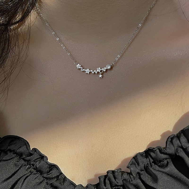 925 Silver Love Necklace Women's Summer High Sense Design Sense Niche Light Luxury Collarbone Chain Neck Chain