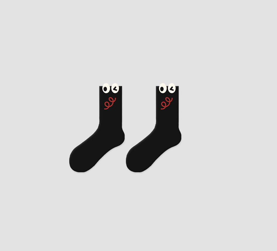 Original Socks Women's Medium Tube Socks Kitten Cute Cartoon Three-dimensional Design Cotton Socks Sweat-absorbing Breathable Tide Socks Ins Stockings