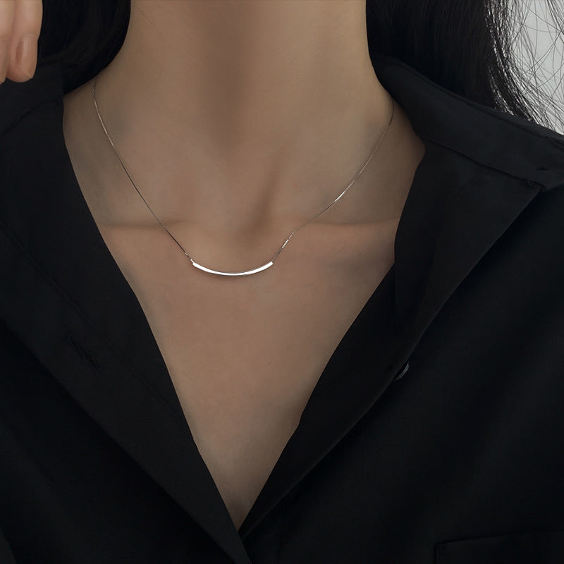925 Silver Luck Pearl Necklace Female Butterfly Cold Light Luxury Flash Diamond Ins Wind Niche Collarbone Chain