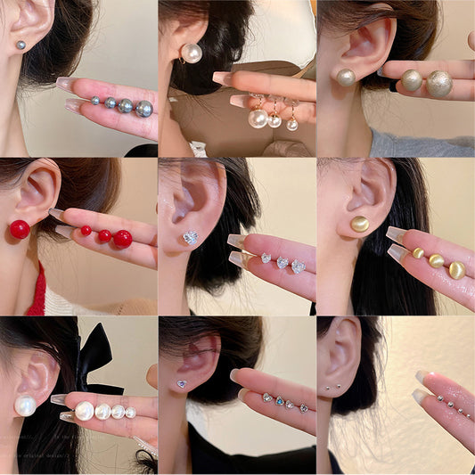 S925 Silver Needle Simple Ear Hole Earrings, Women's Small and Versatile Commuting Temperament Earrings, No Need To Pick Ear Accessories When Sleeping