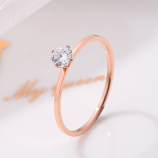 New Quality Korean Version Set Ring, Titanium Steel Belt Diamond Fashion Digital Personality Temperament Ring Manufacturer Wholesale