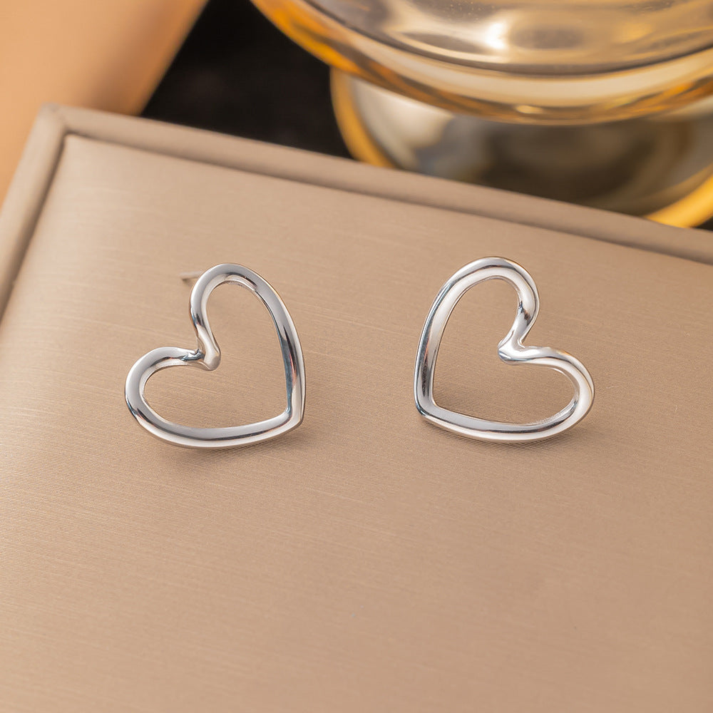 Simple 18k Gold-plated Stainless Steel Circle Earrings Simple Gold-plated Men's and Women's Models