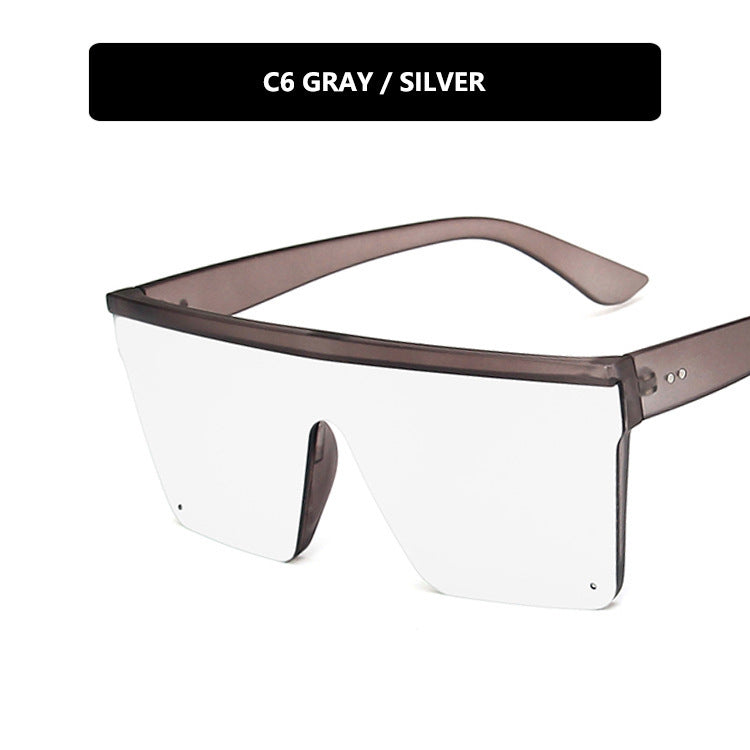Purple Sunglasses Trendy Big Frame One-piece Sunglasses Street Shooting Driving Sunglasses Retro