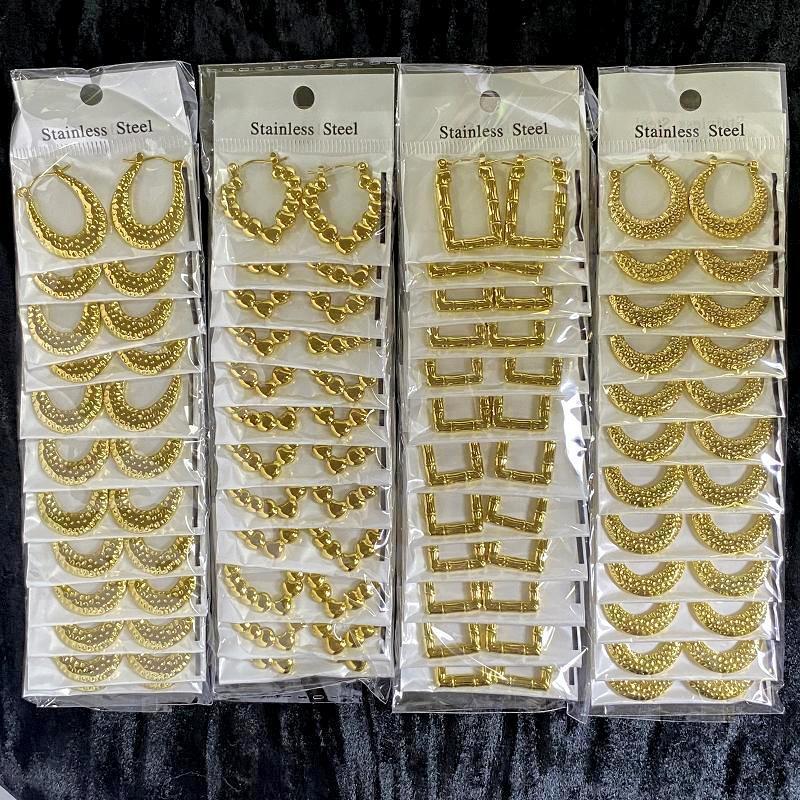 18K Gold Plated Stainless Steel Earrings Geometric Irregular Minimalist Temperament Earrings