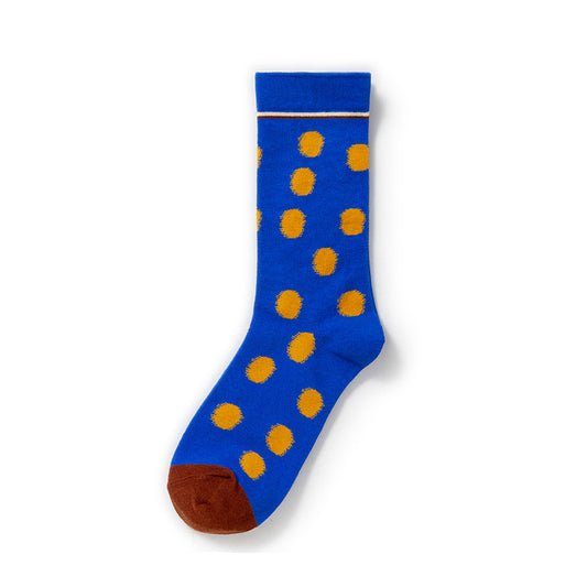 Oil Painting Socks Women's French Retro Ins Tide Autumn and Winter Abstract Tall Tube Creative Combed Cotton Women's Medium Tube Socks