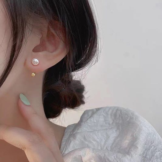 Freshwater Pearl Earrings Women's Tide Retro French Light Luxury High-end Niche Design Sterling Silver Ear Hook
