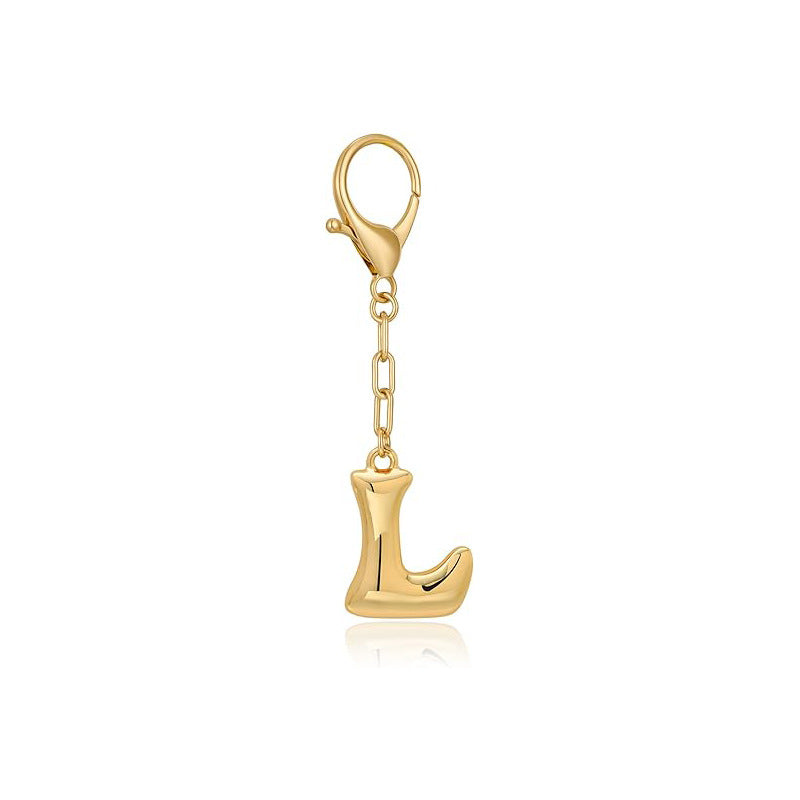 Hot-selling 26-letter Keychain Pendant Simple and Fashionable Versatile English Letter Bag Accessories Pendant