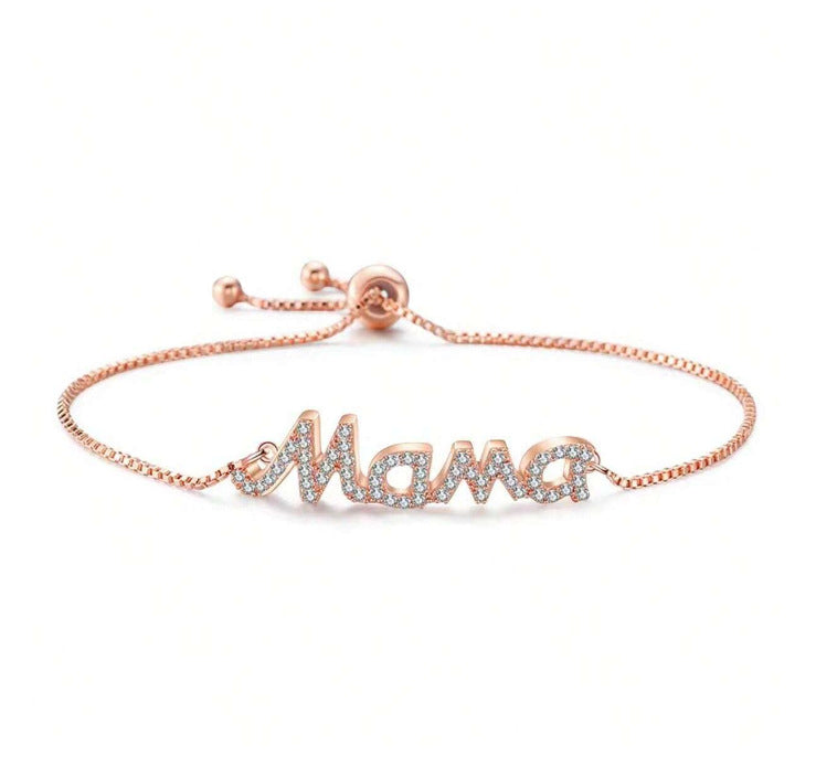 Fashion Mom Letter Creative Japanese and Korean Bracelet Zircon Premium Summer New Zipper Jewelry Women