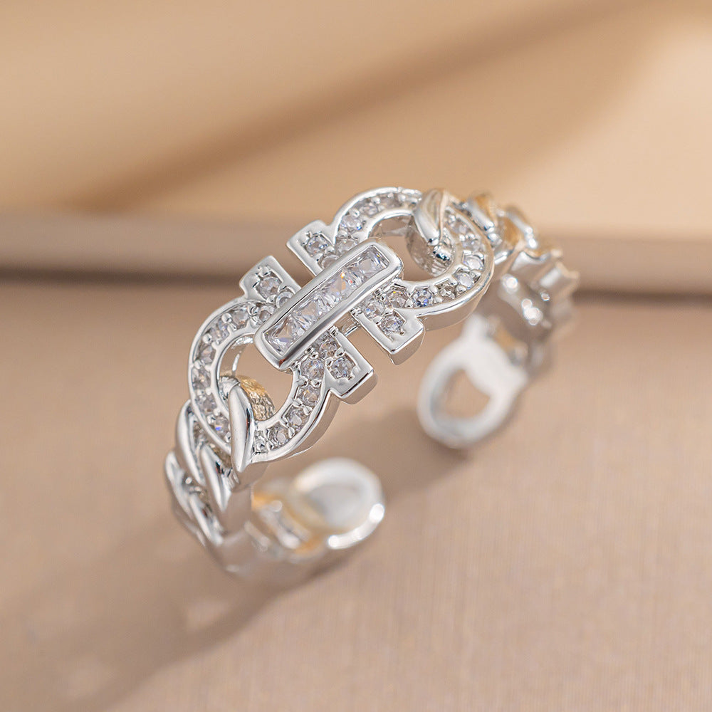 European and American Fashion Retro Niche Light Luxury High Sense Personalized Opening Ring Fashion Jewelry Factory Direct Sales