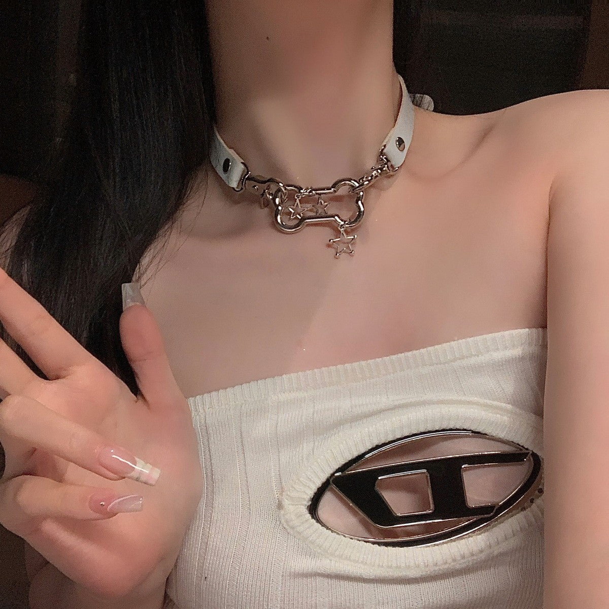 925 Sterling Silver Water Drop Double-layer Necklace Women's Light Luxury Niche Design Ins High-end Sense Simple Personality Stacked Collarbone Chain