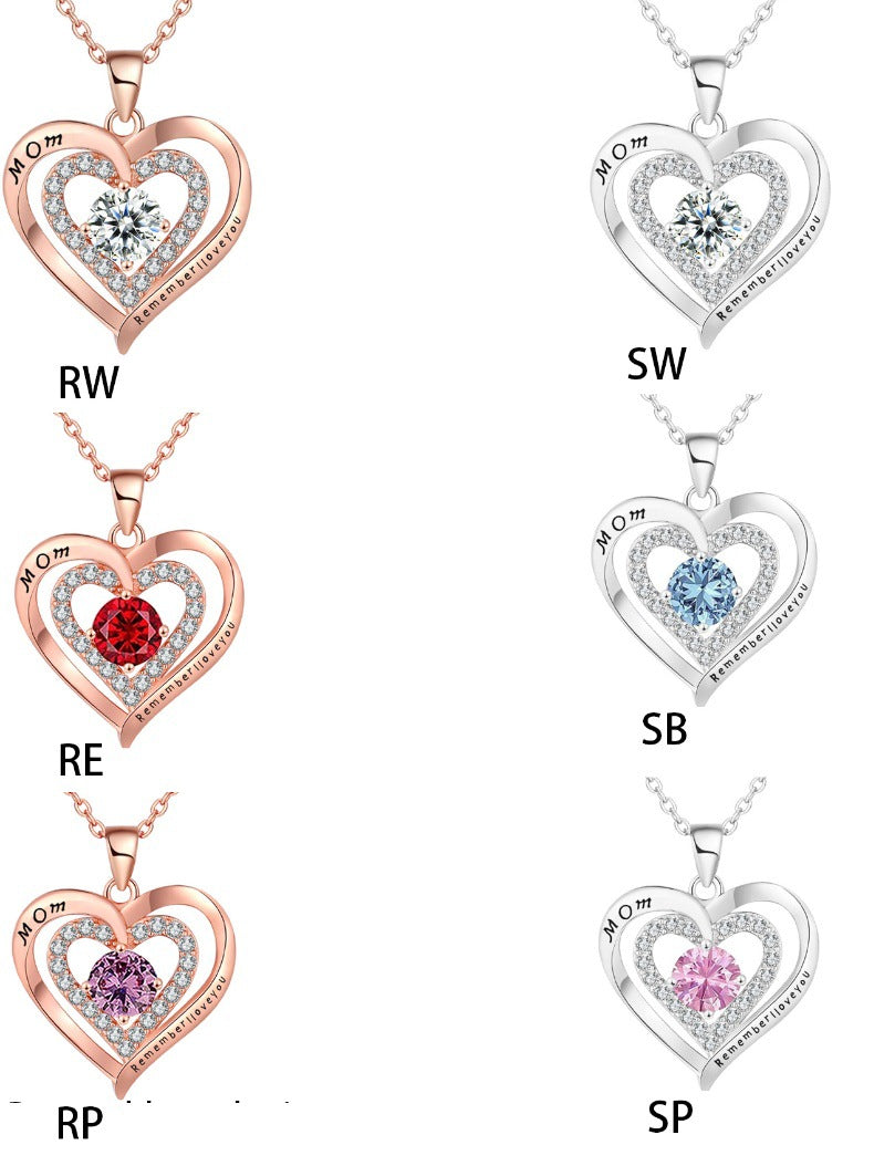 Popular MOM Love Pendant Collarbone Necklace Mother's Day Gift