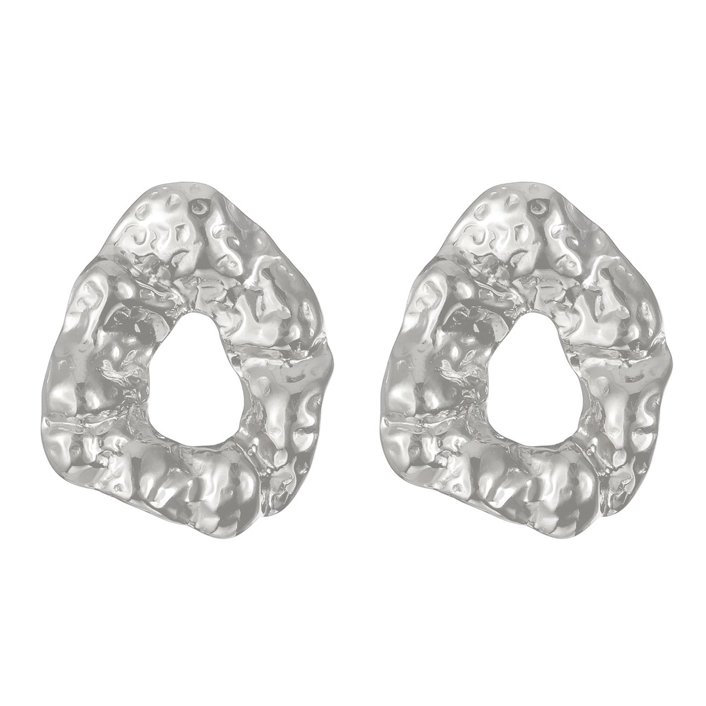Titanium Steel Pleated Geometric Earrings Women's New Irregular Round Square Love Stud Earrings Medieval Earrings Tide