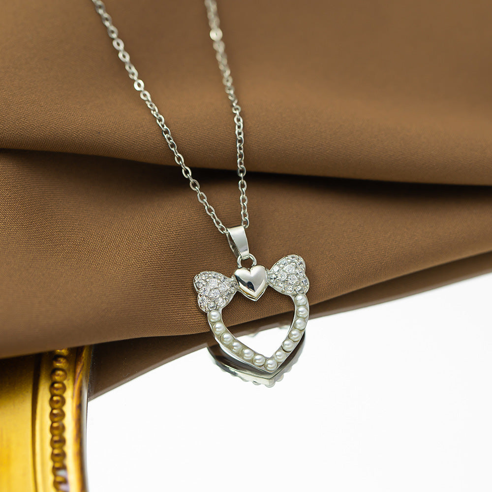 Summer Silver Titanium Steel Non-fading Necklace Women's Fashion Light Luxury Pendant Girls Necklace