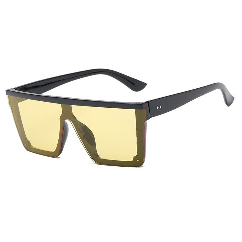 Purple Sunglasses Trendy Big Frame One-piece Sunglasses Street Shooting Driving Sunglasses Retro
