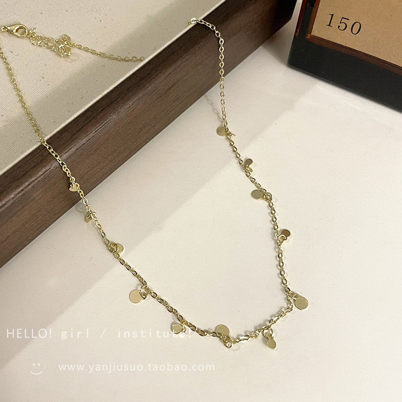 925 Sterling Silver Water Drop Double-layer Necklace Women's Light Luxury Niche Design Ins High-end Sense Simple Personality Stacked Collarbone Chain