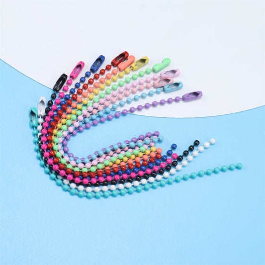 DIY Jewelry Material 11cm Metal Wave Chain, Bead Chain, Tag Chain, Colored Small Bead Chain, Key Chain Accessories
