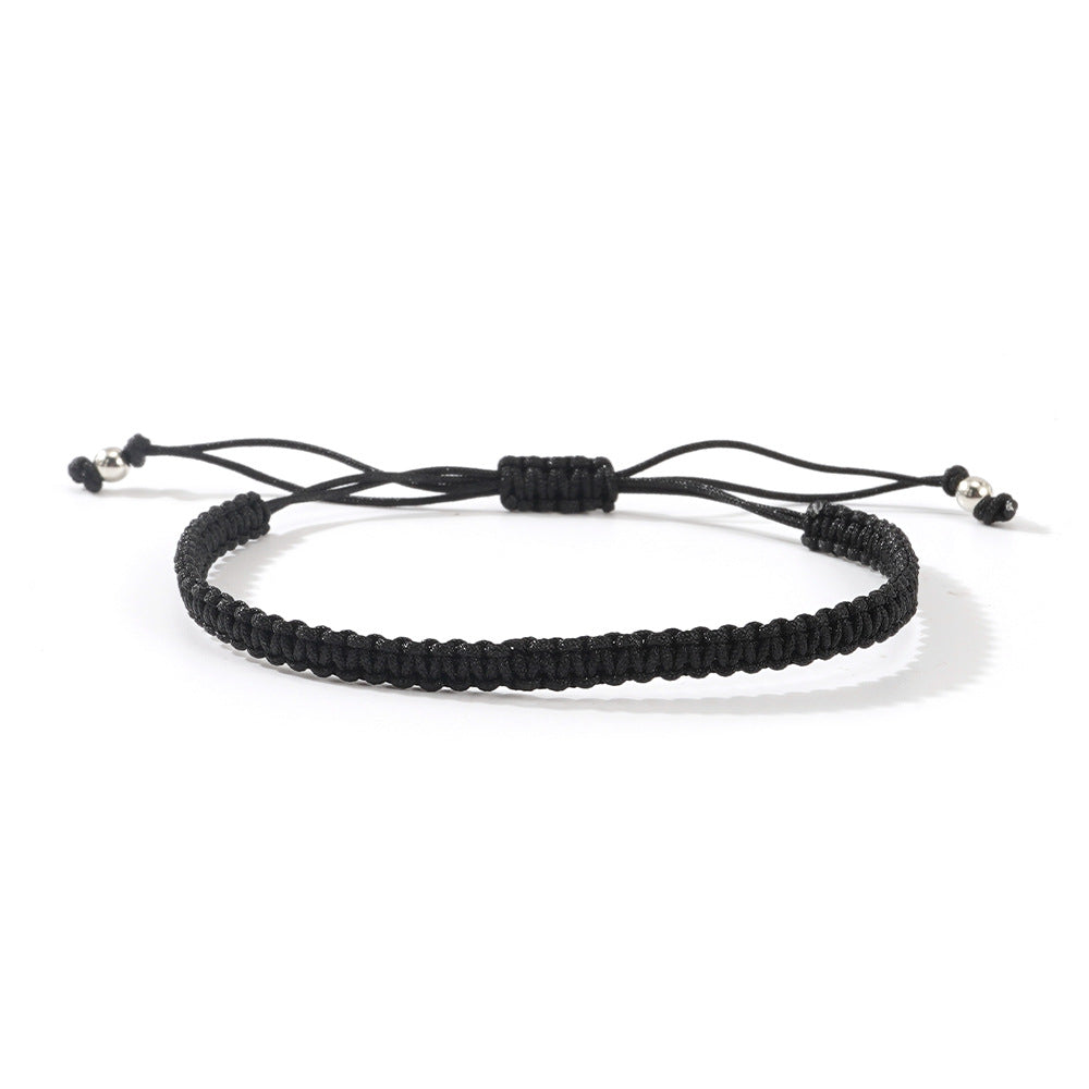 Hot-selling Solid Color Hand-woven Hand Rope Fashionable Versatile Men's and Women's Adjustable Bracelet Gift
