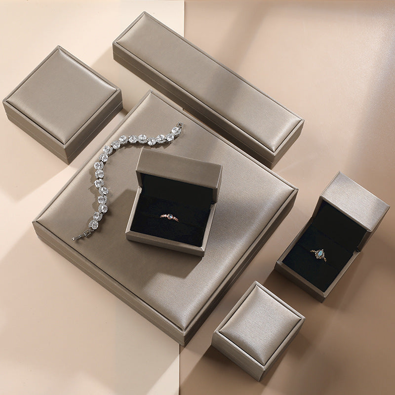High-end PU Brushed Jewelry Box, Ring Jewelry Box, Premium Storage Box, Necklace, Pendant Box, Bracelet Box.