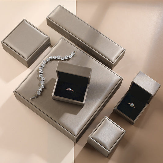 High-end PU Brushed Jewelry Box, Ring Jewelry Box, Premium Storage Box, Necklace, Pendant Box, Bracelet Box.
