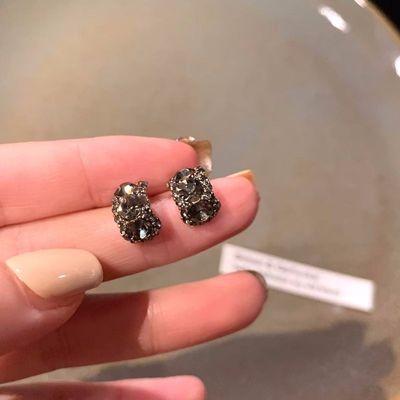 925 Silver Needle Pearl Zircon Earrings Women's High-end Sense Niche Temperament Cold Wind Mori Earrings Ear Jewelry Wholesale