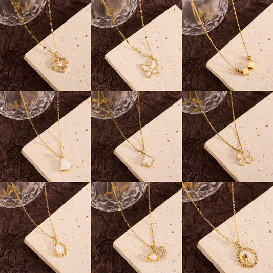 Summer New Titanium Steel Non-fading Versatile Necklace Light Luxury Simple Pendant Women's Necklace