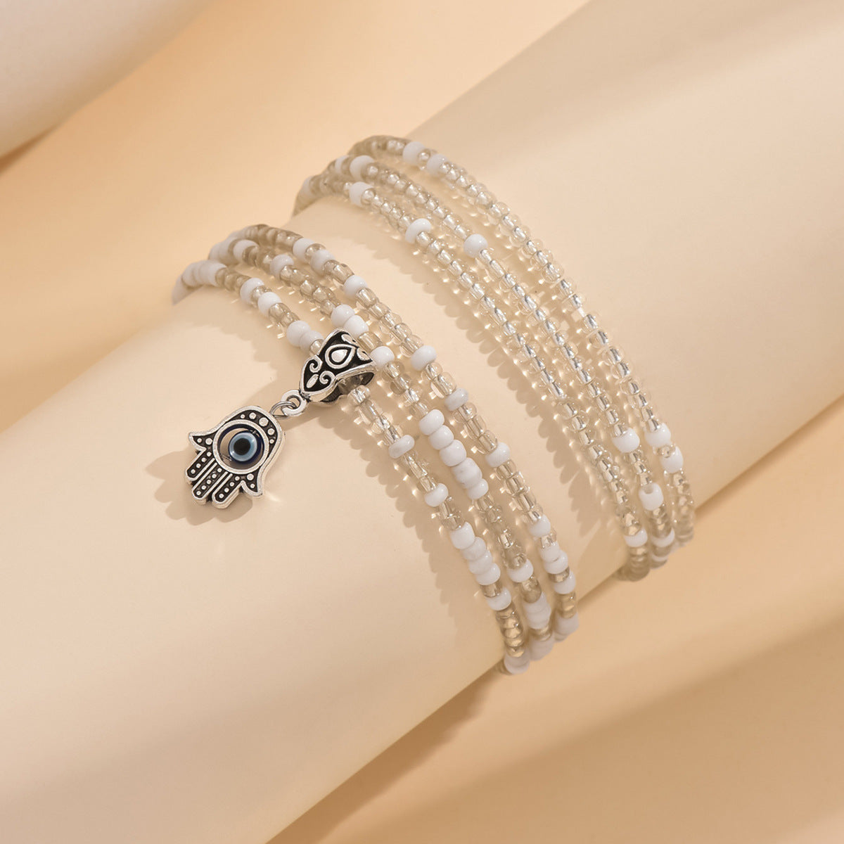 European and American Jewelry Summer Versatile Small Hand Rice Bead Anklet Creative Bracelet Multi-purpose Beach Trend Two-piece Set