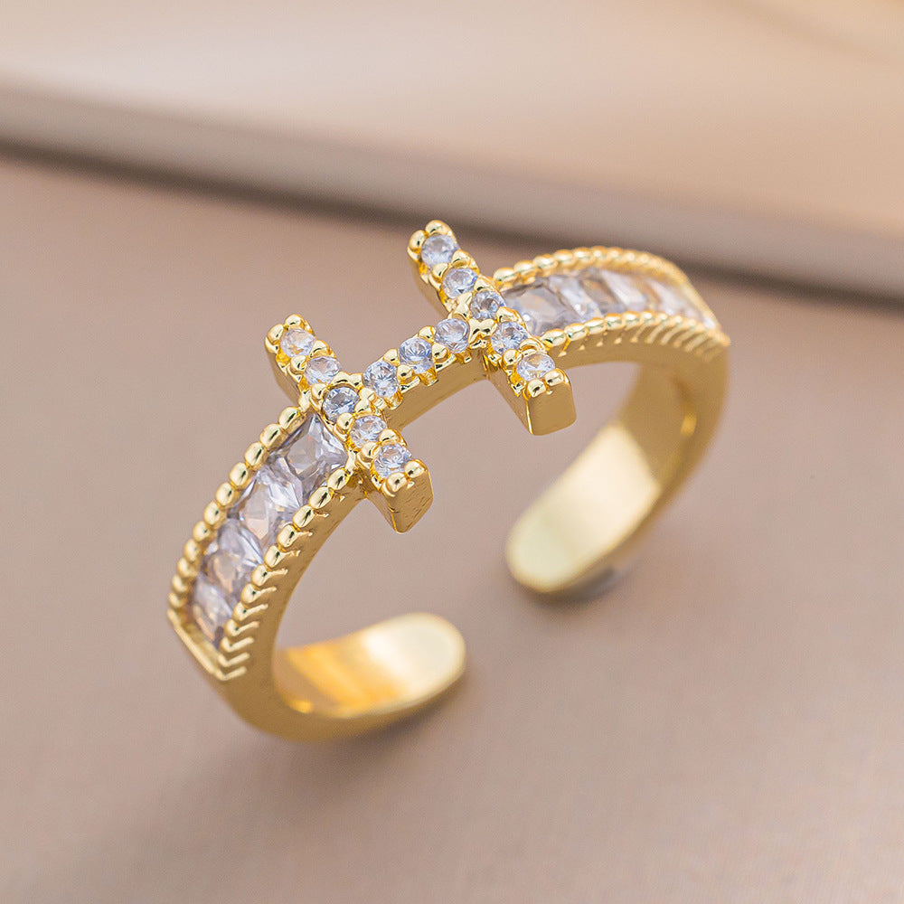 European and American Fashion Retro Niche Light Luxury High Sense Personalized Opening Ring Fashion Jewelry Factory Direct Sales