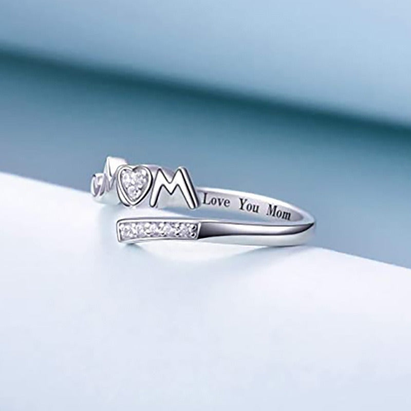 Jewelry Opening Love Ring Accessories European and American Fashion Lettering Jewelry Mother Plot Gift MOM Ring Women