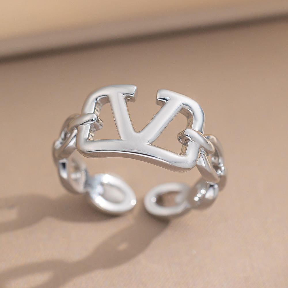 European and American Fashion Retro Niche Light Luxury High Sense Personalized Opening Ring Fashion Jewelry Factory Direct Sales
