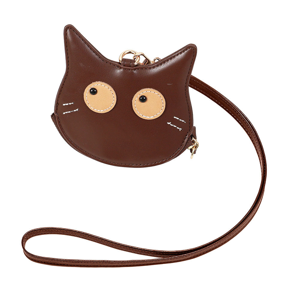 Simple Women's Neck Change Bag Women's High-end Cartoon Mini Card Bag PU Cute Hanging Bag Storage Bag