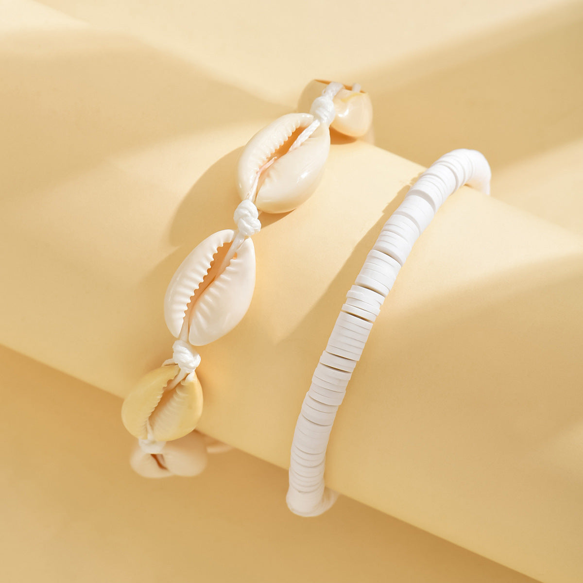 European, American Bohemian Style Anklet Beach Beach Vacation Wind Soft Pottery Conch Creative Anklet Two-piece Set