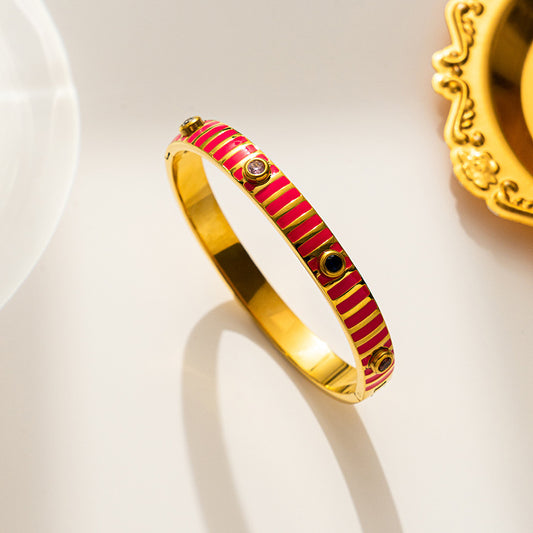 European and American Beach Style, Color Dripping Oil, Zircon Bracelet, Ethnic Style, Bohemian Bracelet Women