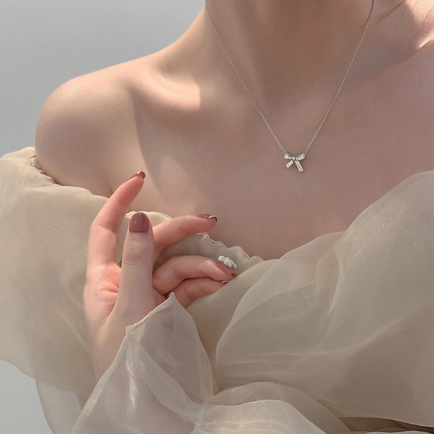 925 Silver Love Necklace Women's Summer High Sense Design Sense Niche Light Luxury Collarbone Chain Neck Chain