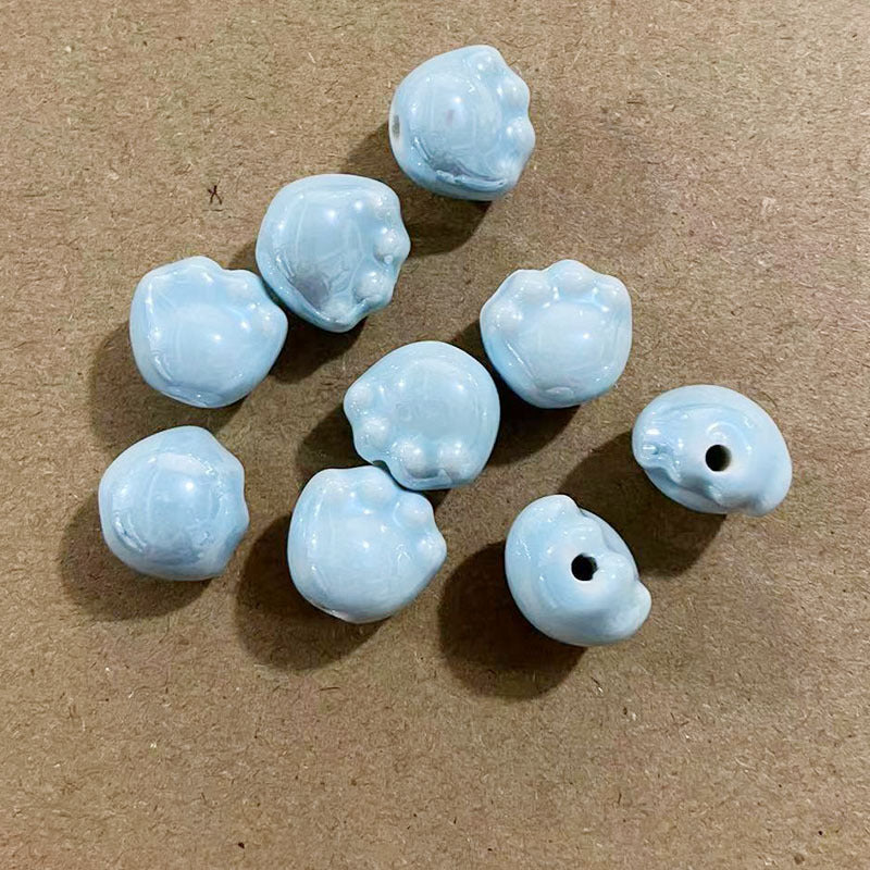 Ocean Wind Ceramic Beads Rabbit Conch Cat Claws Beaded Accessories Handmade Material DIY Loose Beads Bracelet Accessories