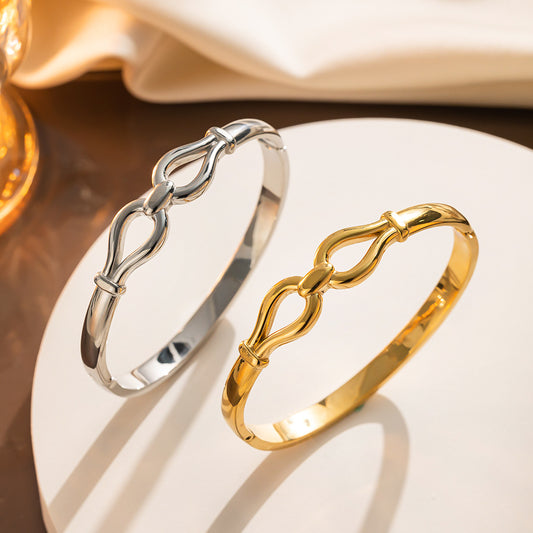 Titanium Steel Extremely Simple Bracelet, Hot-selling High-end Vacuum Furnace Electroplated Smooth Stainless Steel Bracelet