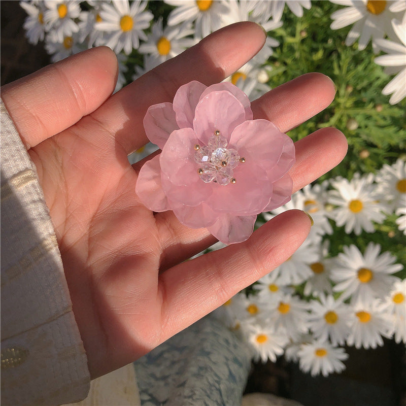 Pink Sweet Cherry Blossom Hairpin Side Girl Bangs Broken Hairpin Girl Flower Hair Band Back Head Female Hair Accessories