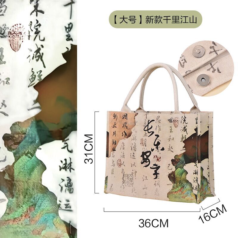 Blank Canvas Bag with Logo One Shoulder Portable Cotton Bag Student Shopping Hand-painted Zipper Canvas Bag Customization