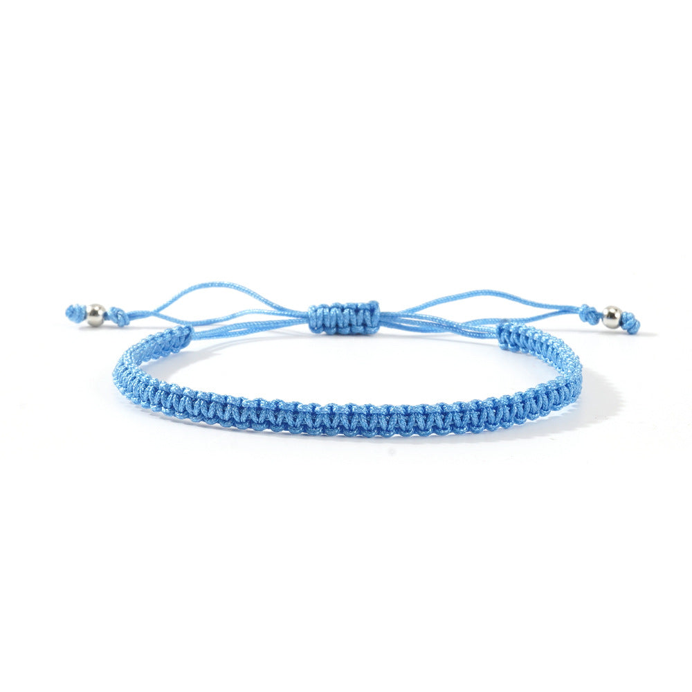 Hot-selling Solid Color Hand-woven Hand Rope Fashionable Versatile Men's and Women's Adjustable Bracelet Gift
