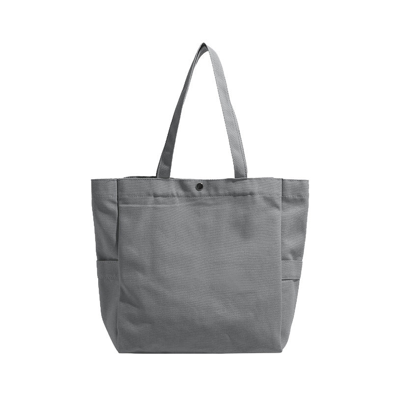 Canvas Bag Korean Version of Foreign Trade Literature and Art Solid Color Large Capacity Shoulder Tote Bag To Work Versatile Ins Women's Commuter Bag