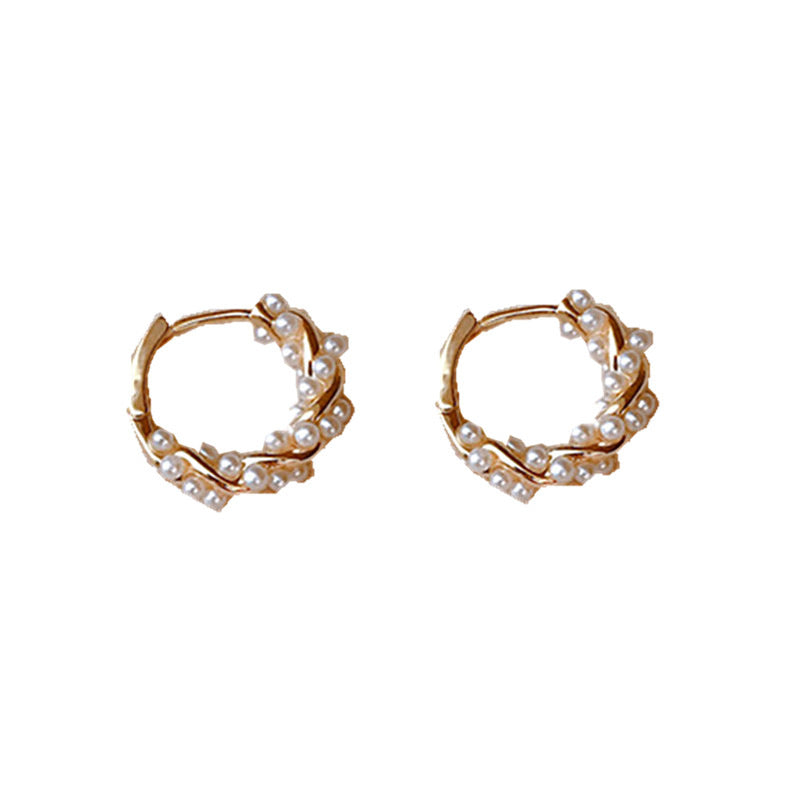 Light Luxury Temperament Circle Pearl Earrings 2025 New Trendy Earrings Women's Ear Buckles Niche Design Earrings