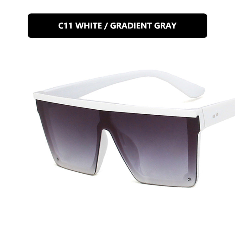 Purple Sunglasses Trendy Big Frame One-piece Sunglasses Street Shooting Driving Sunglasses Retro
