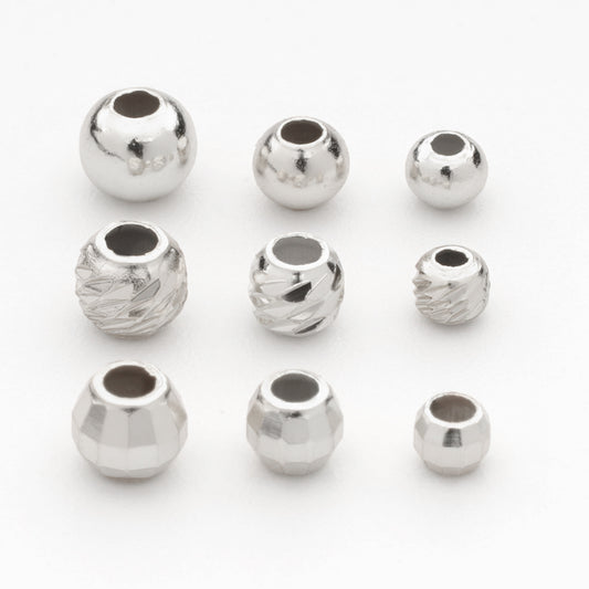 S925 Silver Bead Light Board Bead Batch Flower Bead Laser Bead S925 Silver Bead Accessories DIY Accessories Factory Direct Sales Combination