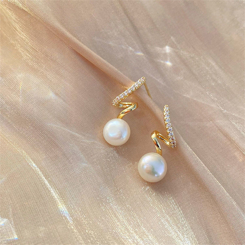 S925 Silver Needle Earrings Women's New Trendy Versatile Temperament Earrings Internet Celebrities Korean Ins Simple Personality Earrings Earrings