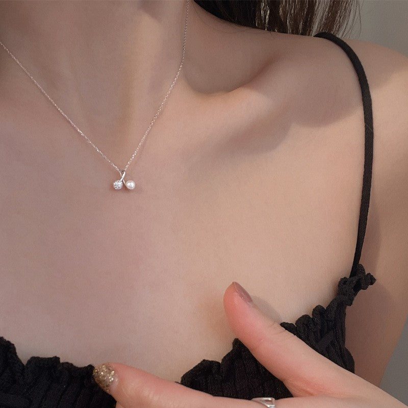 925 Silver Love Necklace Women's Summer High Sense Design Sense Niche Light Luxury Collarbone Chain Neck Chain