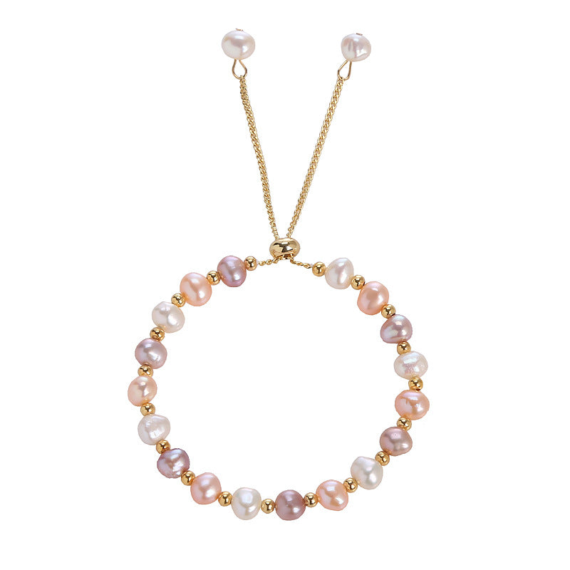 Baroque Freshwater Pearl Girlfriend Bracelet Alien 14k Gold Retro Bracelet Ins Internet Celebrity Bracelet